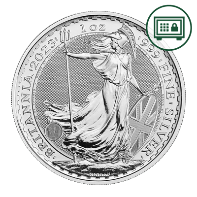 A picture of a Pièce d’argent Britannia de 1 oz (2023) - Stockage sécurisé